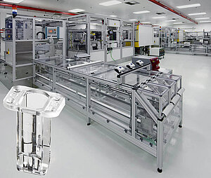 高度自动化生产系统在（符合ISO 14644-1 ISO-8级标准）无菌室内生产试管