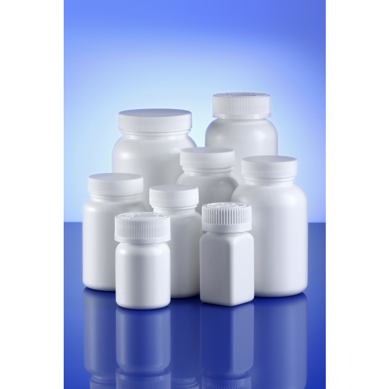 Triveni Square (induction seal) plastic container for solid pharmaceuticals