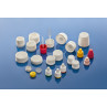 Tampas, 28M-SP400, graduada, para frascos plásticas para produtos farmacêuticos