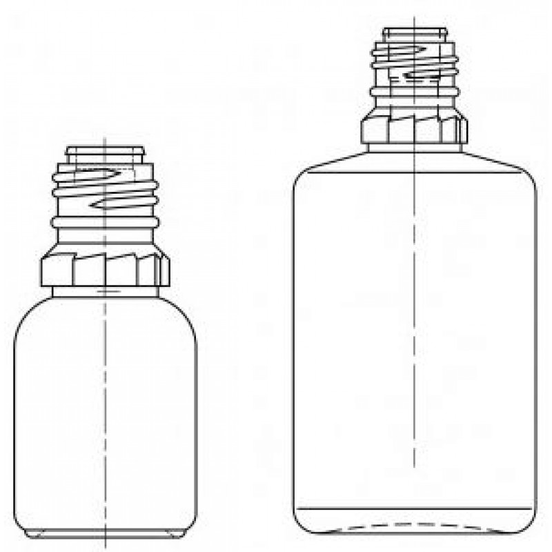 Drawing of dropper bottles - System A
