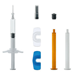 Standard components for the prefillable polymer needle syringe