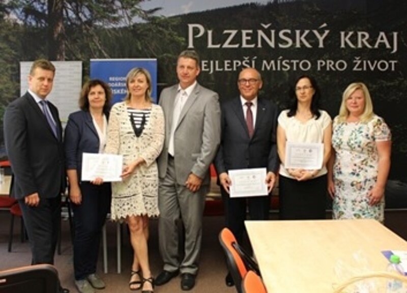 L-R Jindrich Spilar (Commercial Manager), Vera Pospisilova (Head of Human Resources) , Vaclava Vachalova (Head of  Operational Excellence) and other award winners