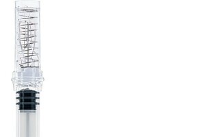 Guide pins of the safety syringe are located in block position Guide pins of the safety syringe are located in block position