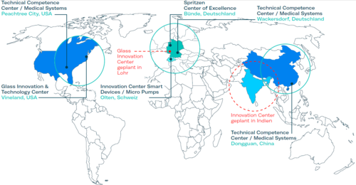 Karte - Innovation Center weltweit