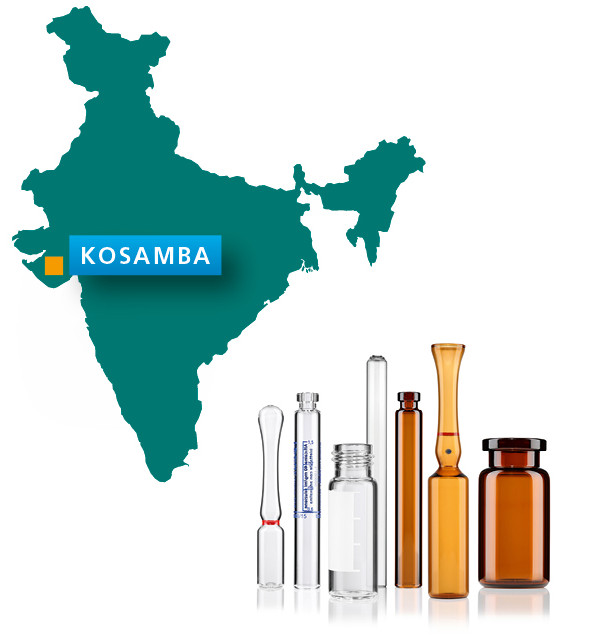 [Translate to German:] The new plant in Kosamba produces premium-quality Gx vials and ampoules. 