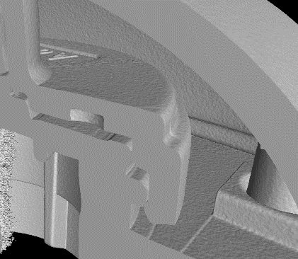 A  CT of the drug delivery device shows the section responsible for the pressure loss