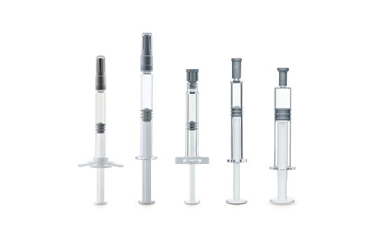 Syringes made of plastics