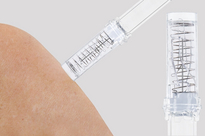 Safety syringe made of glass before injection