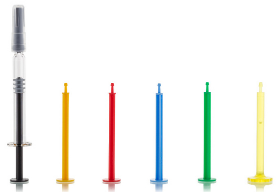 Plunger rods for prefillable glass syringes