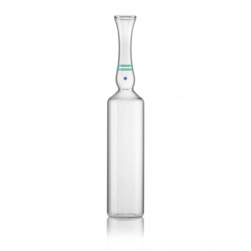 Ampoule type C with code rings OPC and CBR made of clear tubular glass for numerous drugs (1ml)