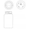 Drawing of Triveni Square (induction seal) plastic container for solids